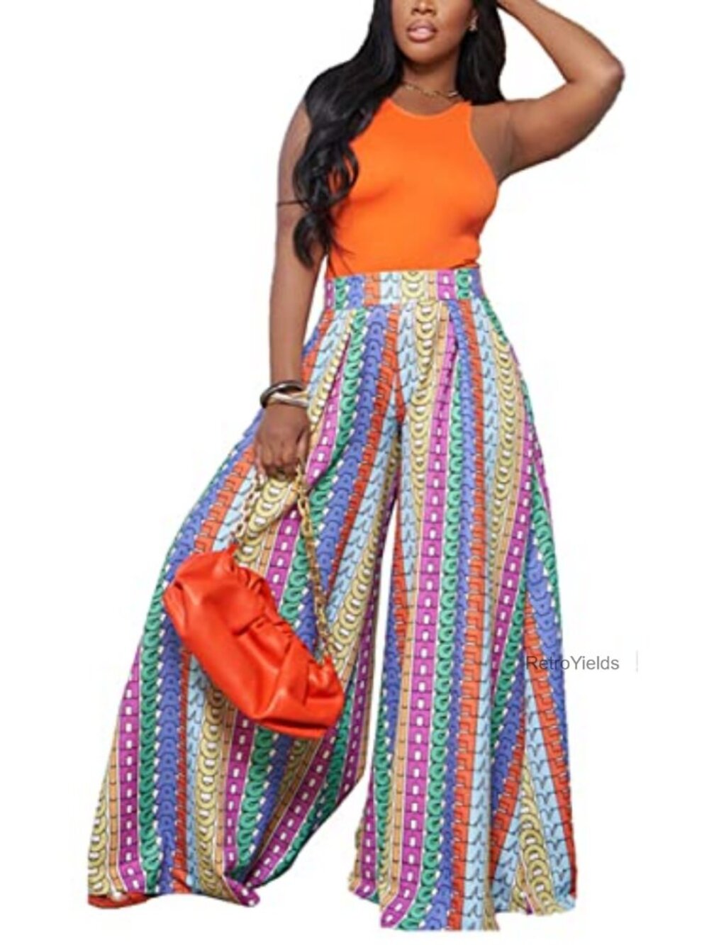 Womens Palazzo Pants High Waist Wide Leg Flowy Lounge Pants